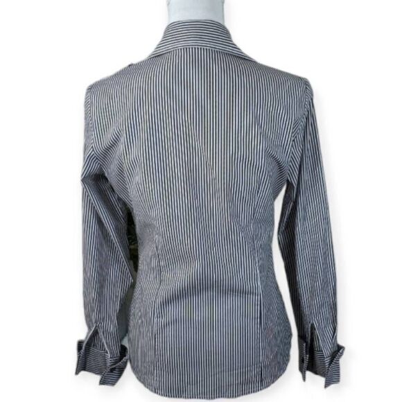 WORTHINGTON GRAY & WHITE STRIPE SHIRT SZ.4 EUC. - Picture 3 of 5